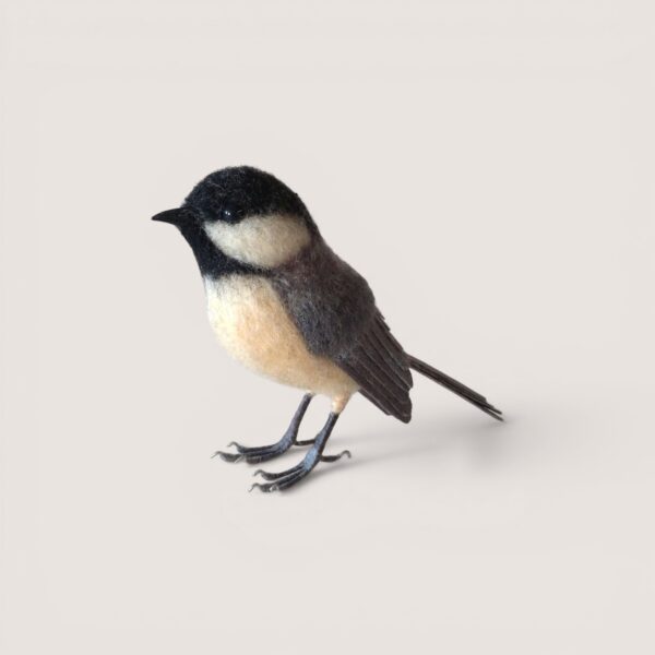 Made to Order 26 Needle felted black-capped chickadee sculpture by Grey Wren Studio