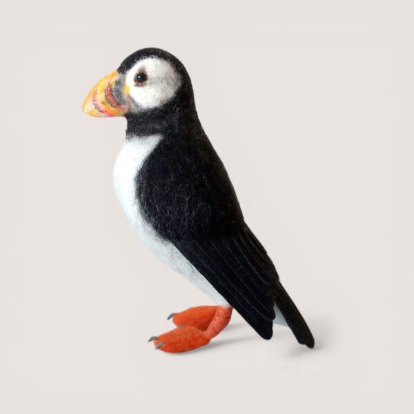 Ready to Ship 14 Needle felted puffin sculpture by Grey Wren Studio