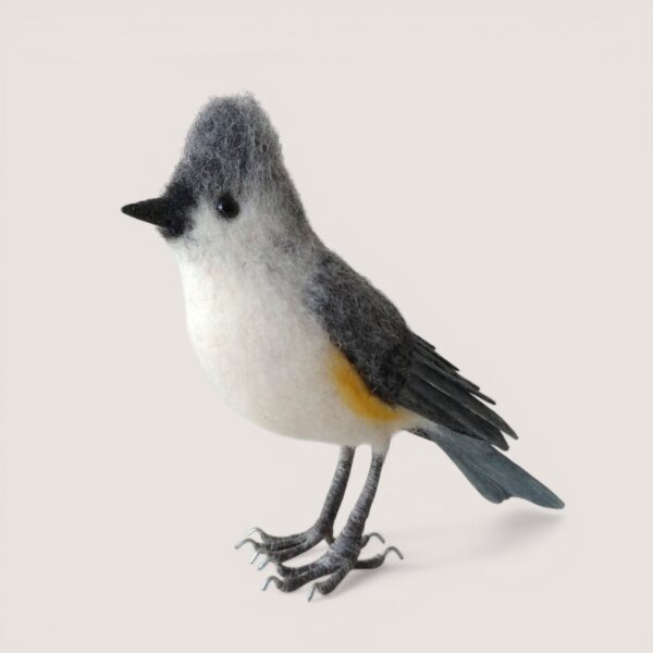 Made to Order 24 Needle felted tufted titmouse sculpture by Grey Wren Studio