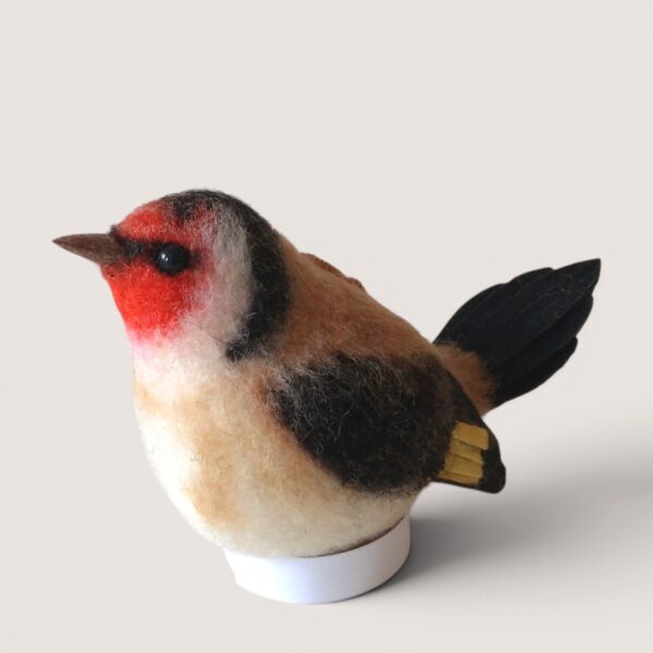 Ready to Ship 5 Handmade needle felted Goldfinch Bauble Bird by Grey Wren Studio.