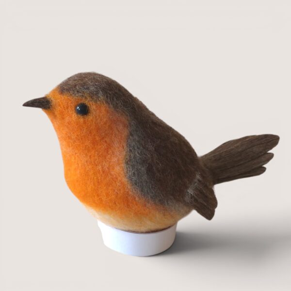 Ready to Ship 8 Handmade needle felted Robin Bauble Bird by Grey Wren Studio.