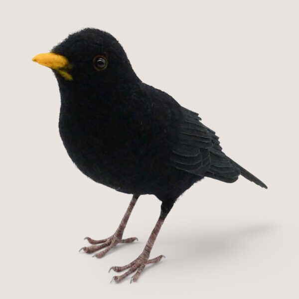 Made to Order 13 Needle felted male blackbird, handmade wool sculpture by Grey Wren Studio