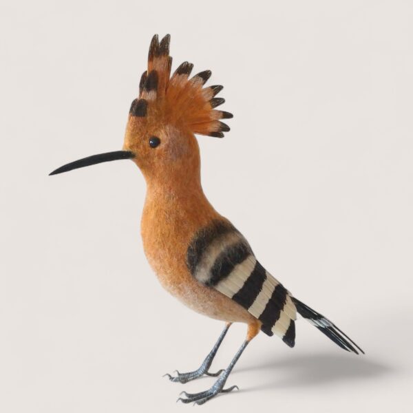 Ready to Ship 3 Needle felted Hoopoe sculpture by Grey Wren Studio, hero view