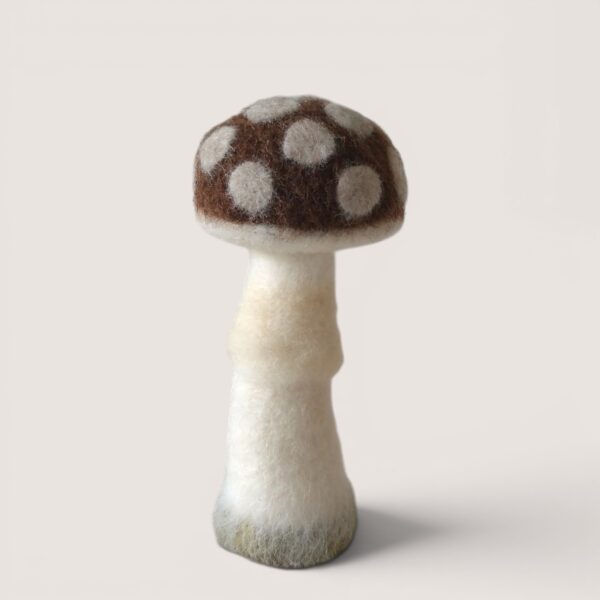 Ready to Ship 28 Handmade needle felted Spotted Mushroom in Bracken Nook by Grey Wren Studio.