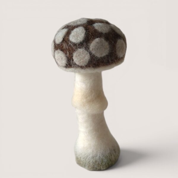 Ready to Ship 27 Handmade needle felted Spotted Mushroom in Bracken Hollow by Grey Wren Studio.