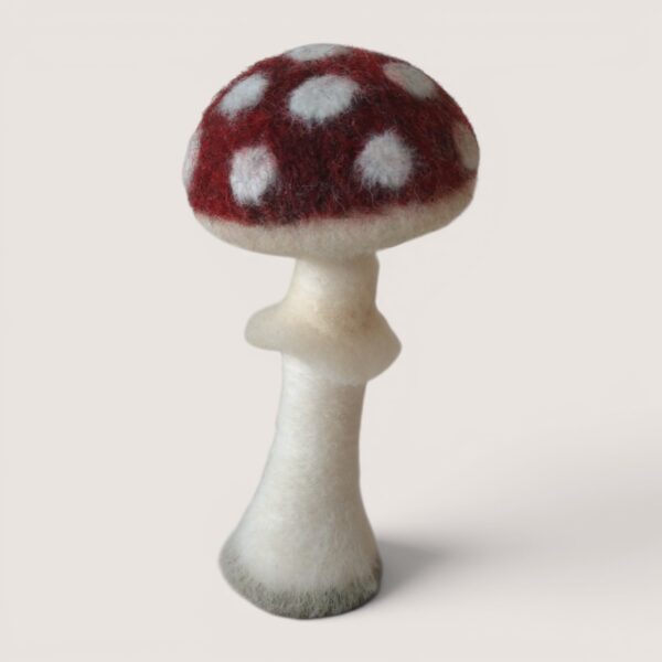 Ready to Ship 21 Handmade needle felted Spotted Mushroom in Ember Dusk by Grey Wren Studio.