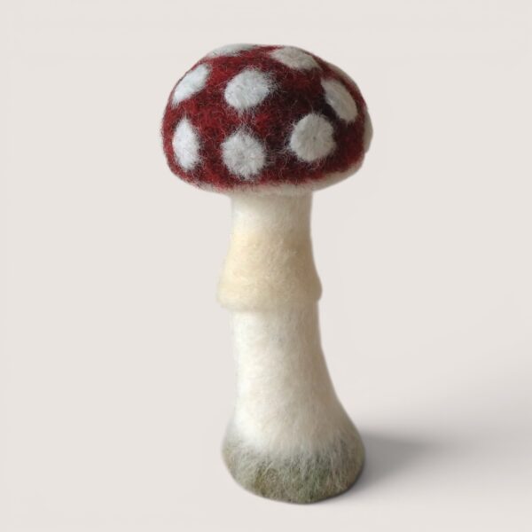 Ready to Ship 23 Handmade needle felted Spotted Mushroom in Ember Glow by Grey Wren Studio.