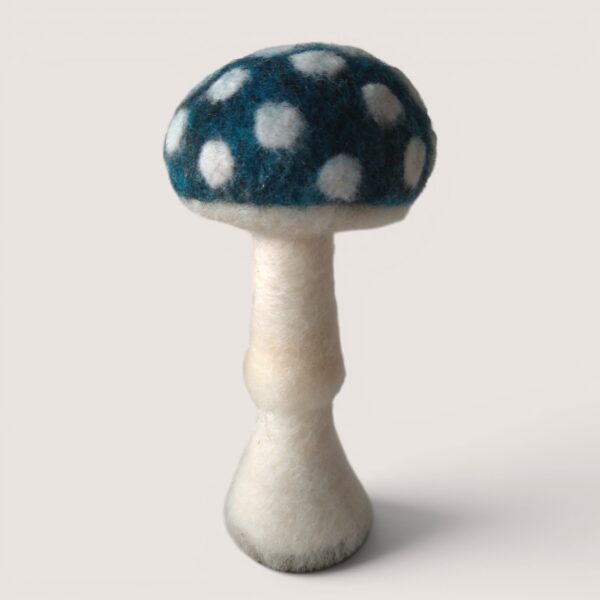 Ready to Ship 18 Handmade needle felted Spotted Mushroom in Seafret Lichen by Grey Wren Studio.