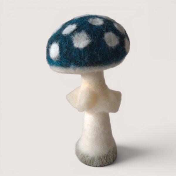 Ready to Ship 19 Handmade needle felted Spotted Mushroom in Seafret Pool by Grey Wren Studio.