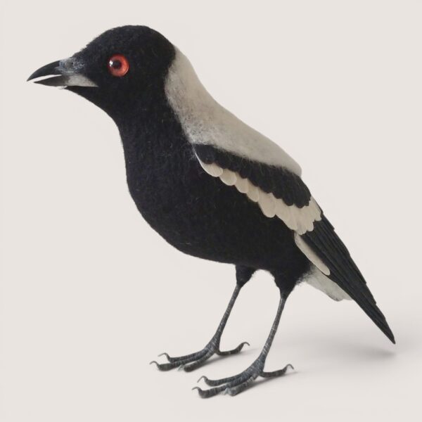 Ready to Ship 1 Needle felted Australian Magpie sculpture by Grey Wren Studio